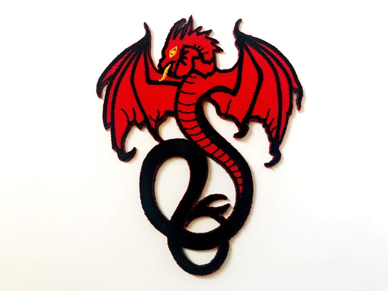 Tyga_Thai TH Red Dragon Biker Logo Patches Sew Iron on Embroidered Applique Badge Sign Patch Clothing Costume - Image 2